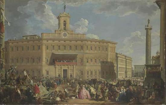Giovanni Paolo Pannini The Lottery at Palazzo Montecitorio oil painting image